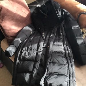 Women's Black Hooded Long Puffer Coat